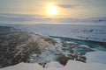 Sunrise at Gullfoss in Iceland Royalty Free Stock Photo