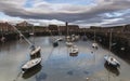 Sunrise at the harbor of Dunbar in Scotland