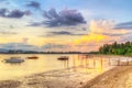 Sunrise at the harbor of Koh Kho Khao island Royalty Free Stock Photo