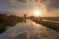 Sunrise on the Hazerswoude-Dorp Dutch city windmill