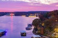 Sunrise high angle view of the beautiful Lake Ozark