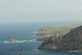 Ibiza, Spain; October 23 2021: the panoramic view of the bay of Sant Miquel and Benirras at north of Ibiza island Royalty Free Stock Photo