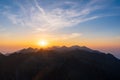 Sunrise in High Tatras mountains national park in Slovakia. Scenic image of mountains. The sunrise over Carpathian mountains. Royalty Free Stock Photo