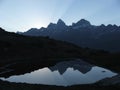 Sunrise in Himalaya mountains. Royalty Free Stock Photo