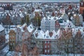 Sunrise in the historic center of Gdansk in winter, Poland Royalty Free Stock Photo