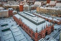 Sunrise in the historic center of Gdansk in winter, Poland Royalty Free Stock Photo