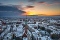 Sunrise in the historic center of Gdansk in winter, Poland Royalty Free Stock Photo