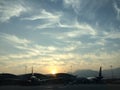 Sunrise at the hong kong airport