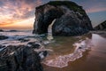 Sunrise at Horse Head Rock, Bermagui, New South Wales, Australia Royalty Free Stock Photo