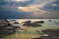 Sunrise at Huahin beach, Thailand Royalty Free Stock Photo