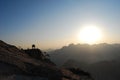 Sunrise in Huashan Mountain with a Pavilion Royalty Free Stock Photo