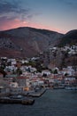 Sunrise at Hydra island, argosaronic gulf