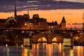 Sunrise on Ile de la Cite, Paris, France Royalty Free Stock Photo