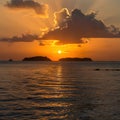 Sunrise illuminates Gili Ketapang Island, Indonesia, with golden warmth