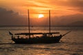 Sunrise illuminates Gili Ketapang Island, Indonesia, with golden warmth