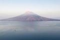 Aerial of Sunrise on Remote Volcano in Indonesia Royalty Free Stock Photo