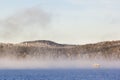 Sunrise at Inari lake, Finland Royalty Free Stock Photo