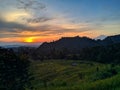 Sunrise in indonesian mountains