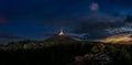 Sunrise and Inversion at Jested mountain close town Liberec