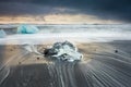 Sunrise at jokulsarlon lagoon, Iceland.