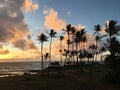 Sunrise in July near Hikinaakala Heiau in Wailua on Kauai Island, Hawaii