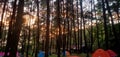 The Sunrise at Kakek Bodo Camping Ground Royalty Free Stock Photo