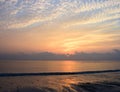 Sunrise at Kalapathar Beach, Havelock Island, Andaman with Bright Colors and Pattern of Clouds in Sky Royalty Free Stock Photo