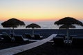 Sunrise at Kamari Beach, Santorini, Greece Royalty Free Stock Photo