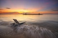 Sunrise at Karang beach or Sanur beach in bali indonesia Royalty Free Stock Photo