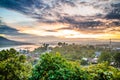 Sunrise at Khong Chiam, Ubon Ratchathani. Royalty Free Stock Photo