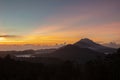 Sunrise in kintamani. Bali island. Vulcano view Royalty Free Stock Photo