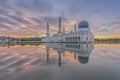 Sunrise at Kota Kinabalu City Mosque Sabah Borneo, Malaysia Royalty Free Stock Photo