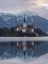 The sunrise in Lake bled