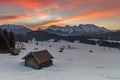 Sunrise at lake Geroldsee