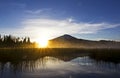 Sunrise On Lake Hosmer Oregon Royalty Free Stock Photo