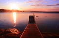 Sunrise by a lake inspiring relax and quietness