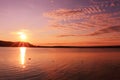 Sunrise by a lake inspiring relax and quietness Royalty Free Stock Photo