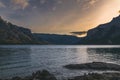 Sunrise at lake Minnewanka