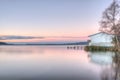 Sunrise at a lake in NewZealand Royalty Free Stock Photo