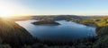 Sunrise at the Lake Rursee, Eifel Germany Royalty Free Stock Photo