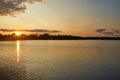 Ostashkov, Sunrise on lake Selige Royalty Free Stock Photo