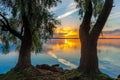 Sunrise on Lake Seliger Royalty Free Stock Photo