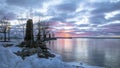 Sunrise at Lake Superior near Marquette in Michigan Royalty Free Stock Photo