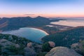 Sunrise landscape of beautiful bay and mountains Royalty Free Stock Photo