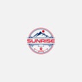 Sunrise landscape classic logo mountain Royalty Free Stock Photo