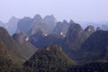 Sunrise Landscape of Guilin Karst mountains. Yangshuo, Guilin, Guangxi, China. Royalty Free Stock Photo