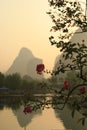 Sunrise Landscape of Guilin Karst mountains. Yangshuo, Guilin, Guangxi, China. Royalty Free Stock Photo