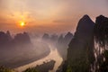 Sunrise Landscape of Guilin,Yangsuo,Li River