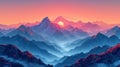 Sunrise Landscape of Meili Snow Mountains in Deqin, China AI Generated Royalty Free Stock Photo