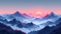 Sunrise Landscape of Meili Snow Mountains in Deqin, China AI Generated Royalty Free Stock Photo